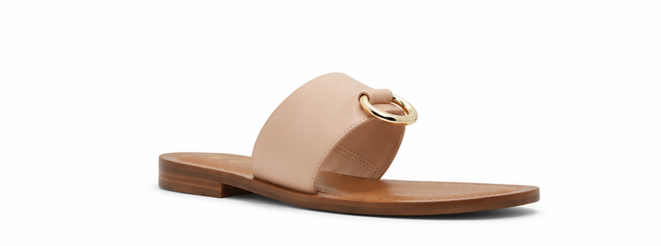 Flat Beige Mules