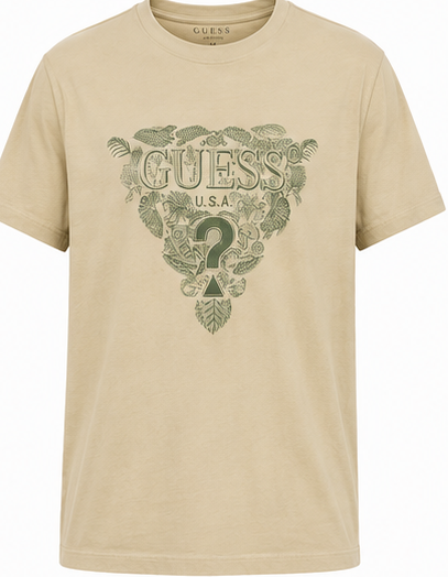GUESS Beige Men's T-Shirt – Style 045