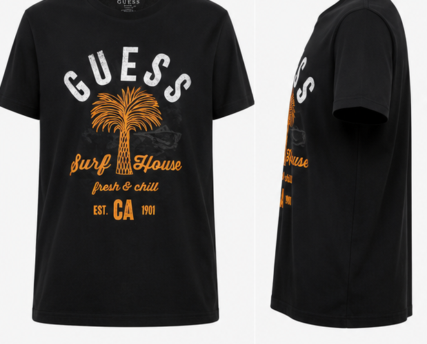 GUESS Navy blue Men's T-Shirt – Style 046