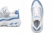 Skechers White and Light Blue Shoes