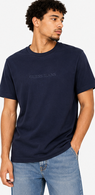 GUESS Navy blue Men's T-Shirt – Style 056