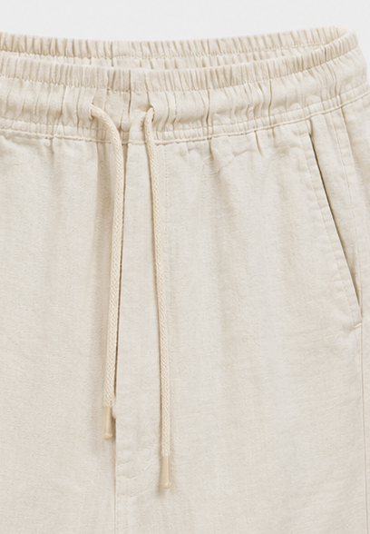 Zara Cream Linen Blend Pants