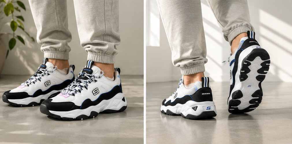 Skechers White and Black Shoes