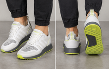 Adidas White and Neon Yellow Shoes
