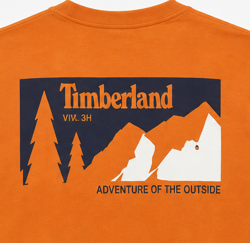 Timberland Men's Chest Patch T-Shirt – Orange