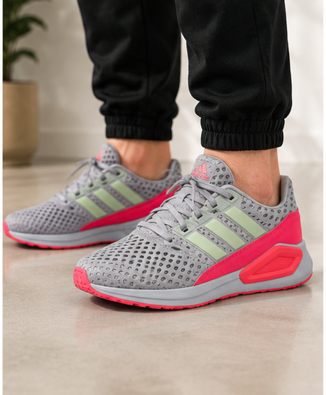 Adidas Grey and Neon Pink Shoes
