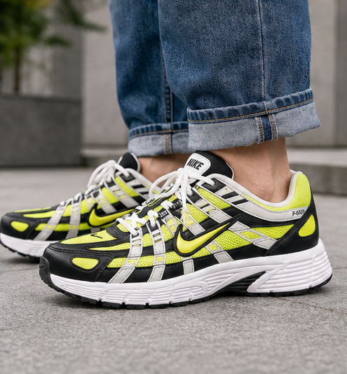 Nike Black and Neon Yellow Shoes