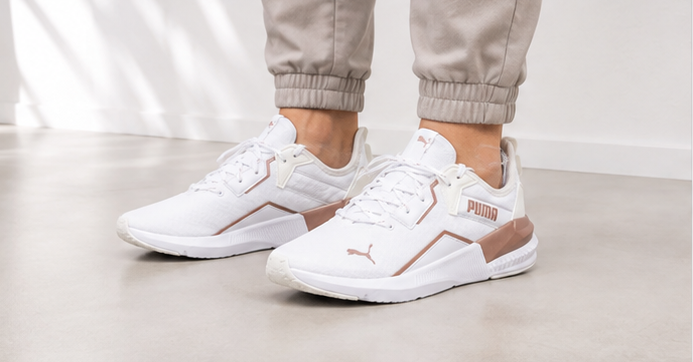 Puma White and Rose Gold Shoes