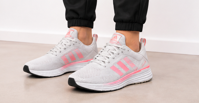 Adidas Grey and Pink Shoes