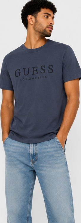 GUESS Navy blue Men's T-Shirt – Style 070