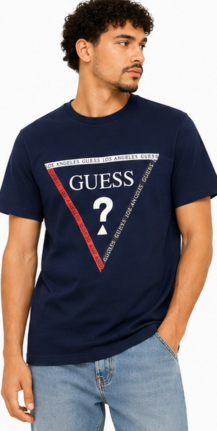 GUESS Navy blue Men's T-Shirt – Style 066