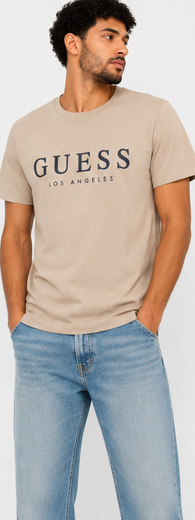 GUESS Beige Men's T-Shirt – Style 063