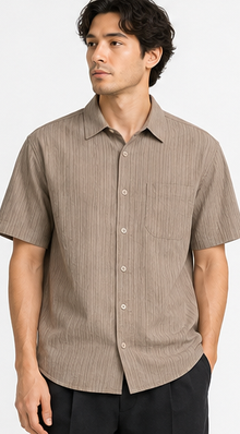 H&M Textured Brown Shirt
