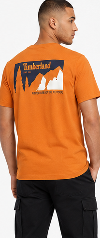 Timberland Men's Chest Patch T-Shirt – Orange