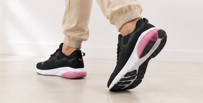 Puma Black and Pink Shoes