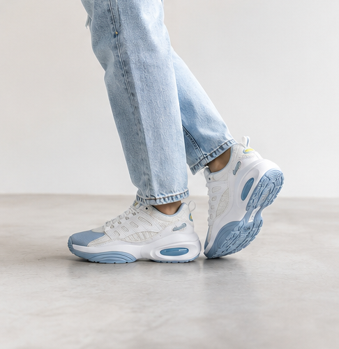 Reebok White and Light Blue Shoes
