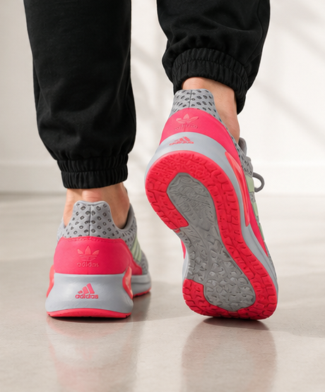 Adidas Grey and Neon Pink Shoes