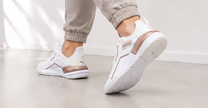 Puma White and Rose Gold Shoes