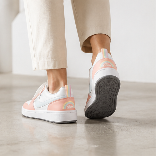 Nike White and Peach Shoes