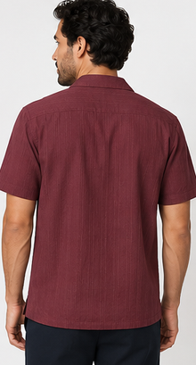 H&M Textured Burgundy Shirt