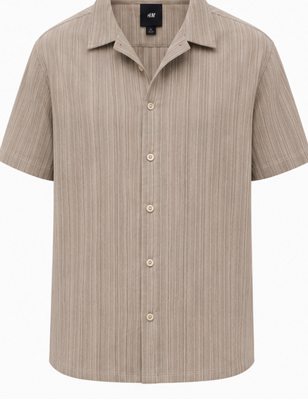 Beige Striped Resort Shirt - product detail