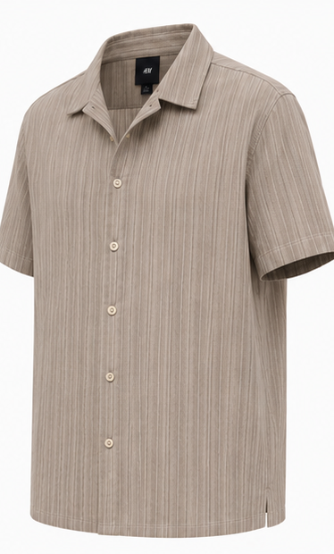 Beige Striped Resort Shirt - product detail