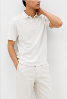 H&M White Classic Polo Shirt - model view