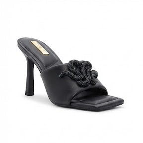 Heeled Black Mules
