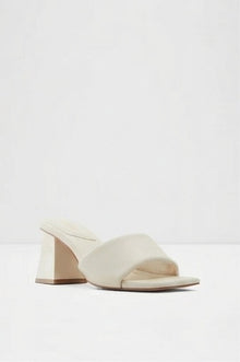 Heeled White Mules