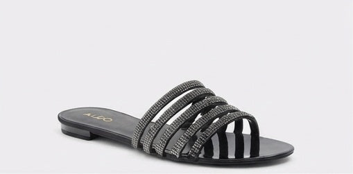 Flat Quilted Black Mules