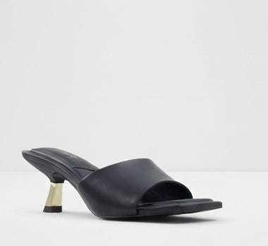 Heeled Black Mules