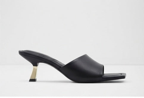 Heeled Black Mules