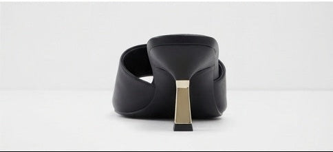 Heeled Black Mules