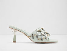 Heeled Green Mules