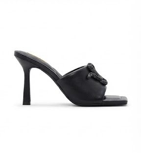 Heeled Black Mules