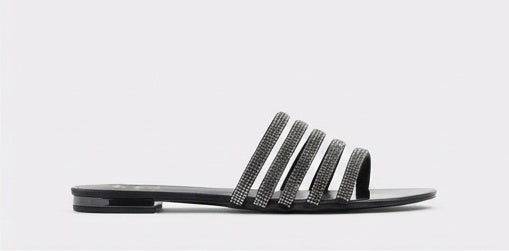 Flat Quilted Black Mules