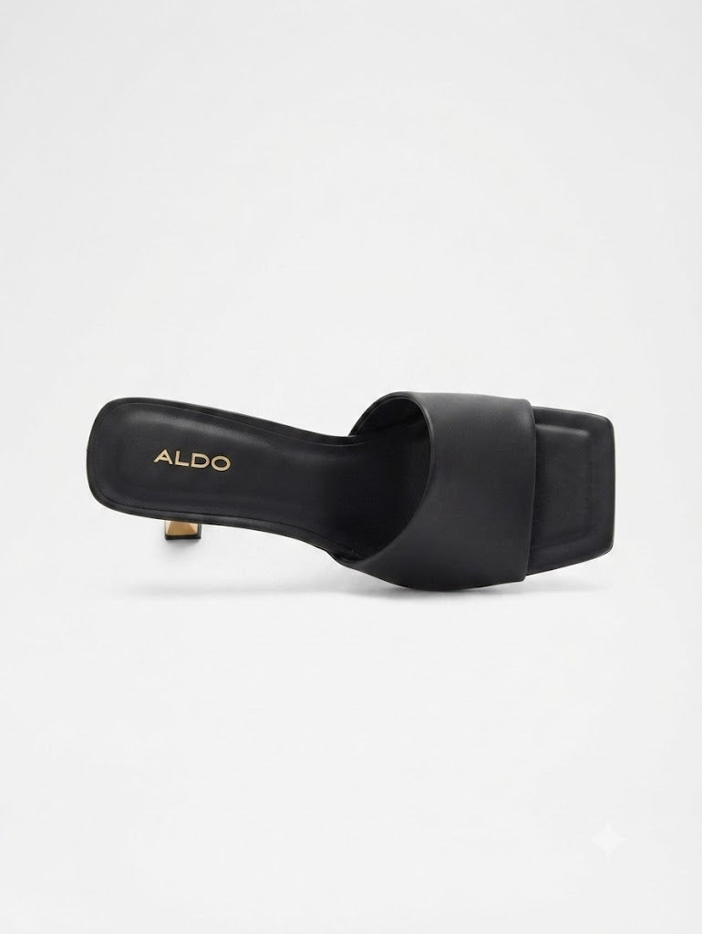 Heeled Black Mules