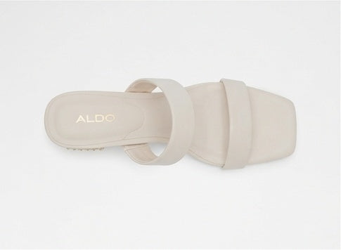 Heeled Glossy White Mules