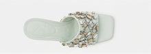 Heeled Green Mules