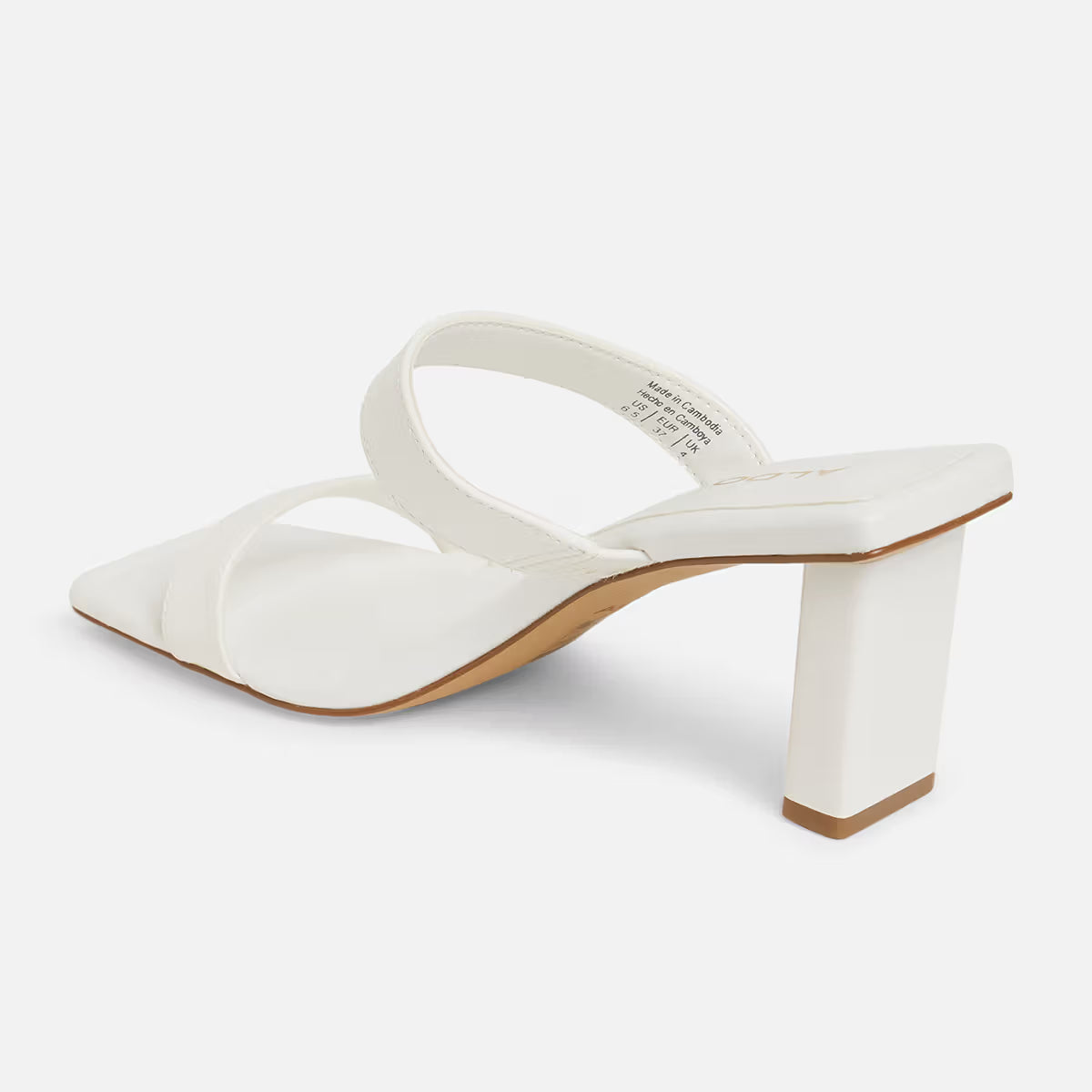 Heeled White Mules