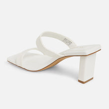 Heeled White Mules