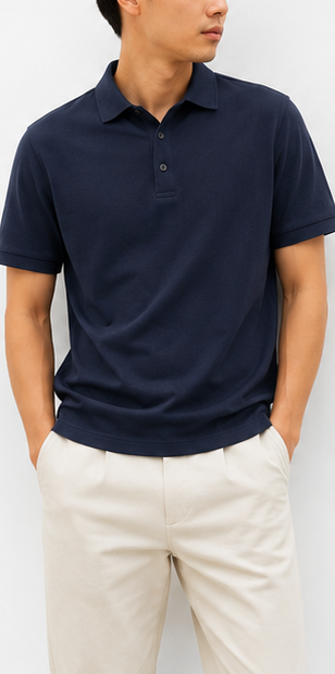 Navy Classic Polo Shirt - model view