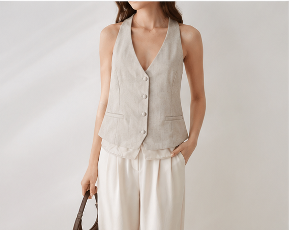 Hobz Vest 1619 - Beige