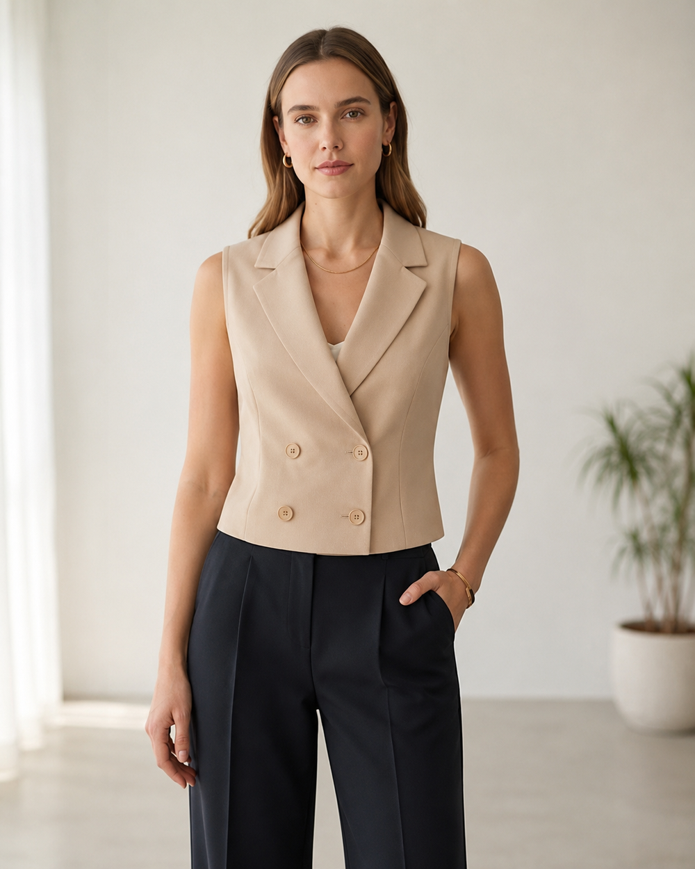 Hobz Vest 251122 - Beige