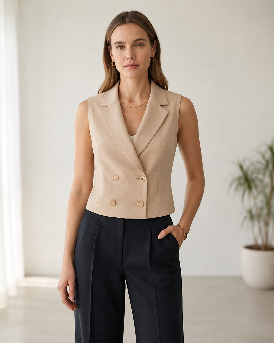 Hobz Vest 251122 - Beige