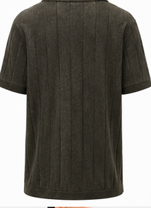 Dark Olive Ribbed Polo Shirt - product detail