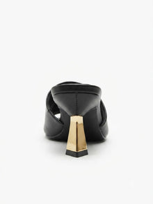 Heeled Black Mules