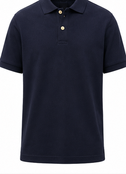 Navy Polo Shirt with Gold Buttons - product detail
