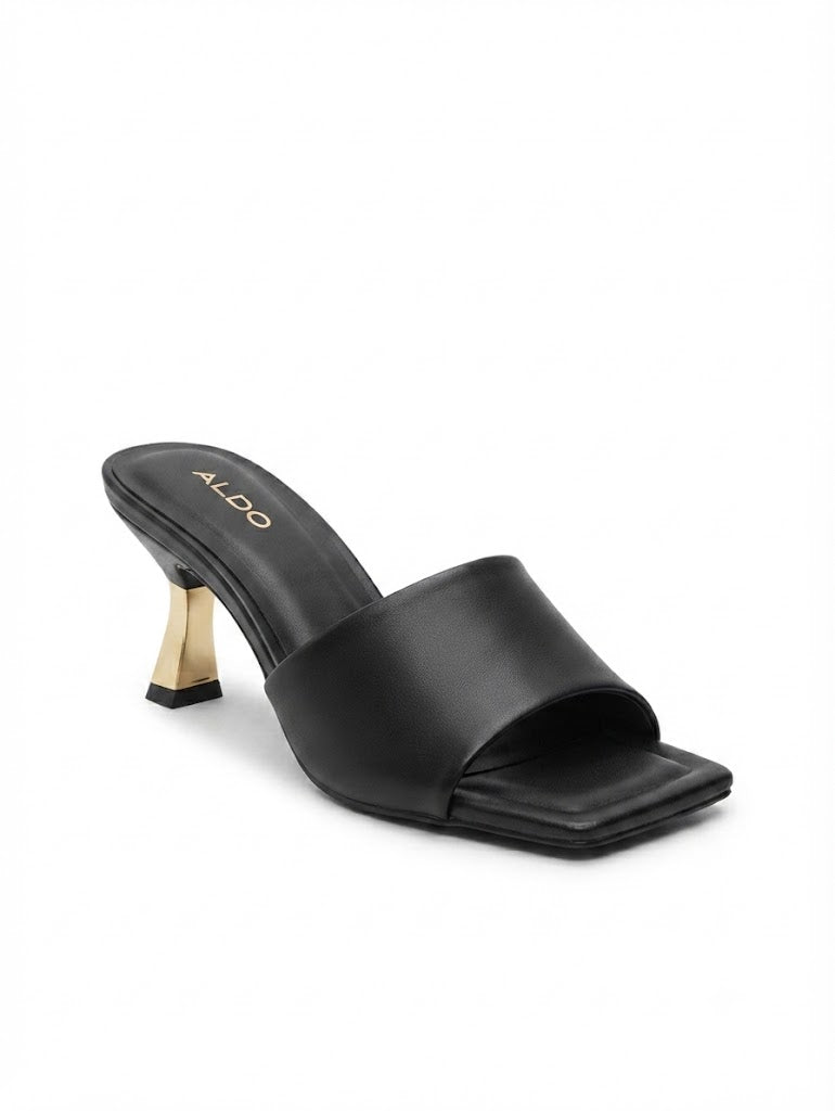 Heeled Black Mules