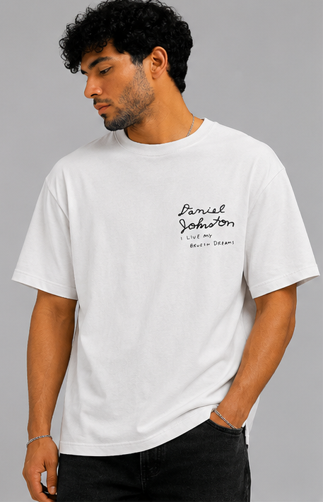 Breshka White Daniel Johnston Graphic T-Shirt